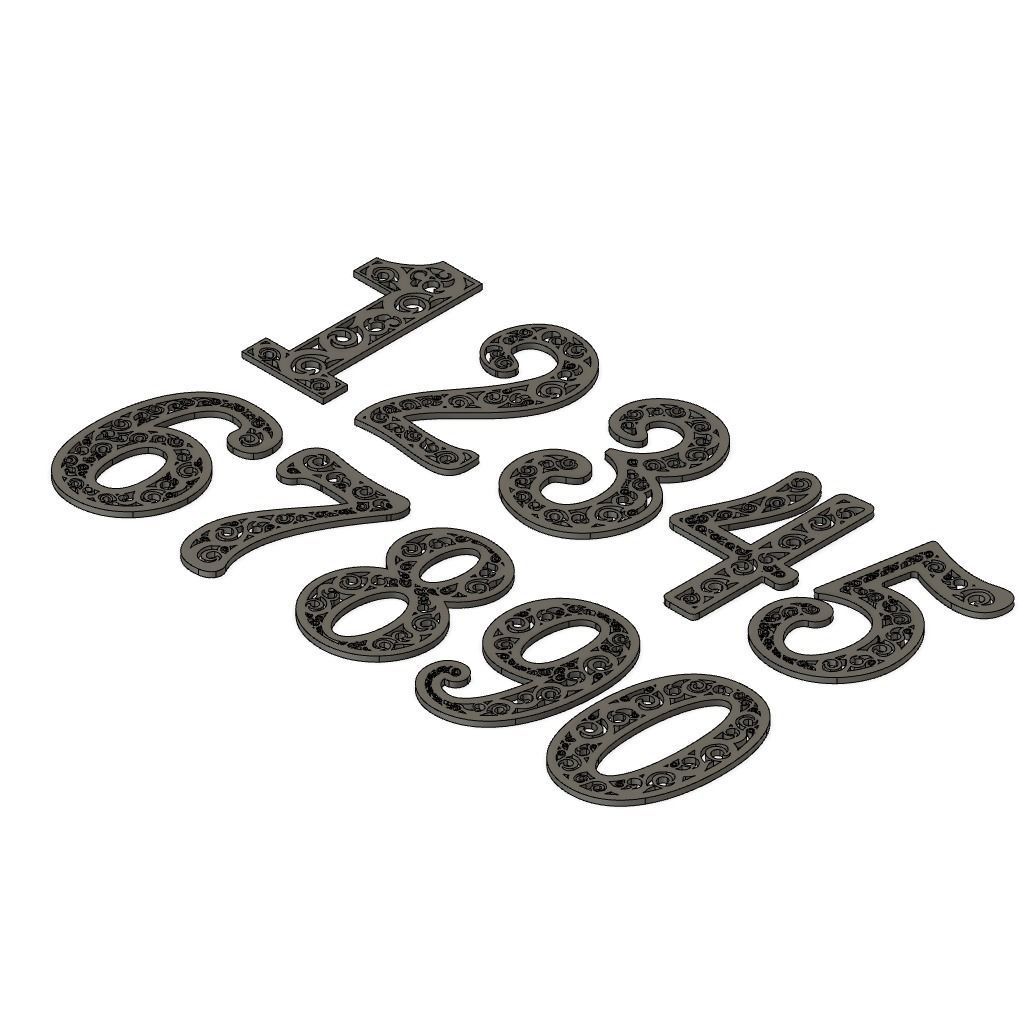 Numeric Art 2D Number 3D print model_1