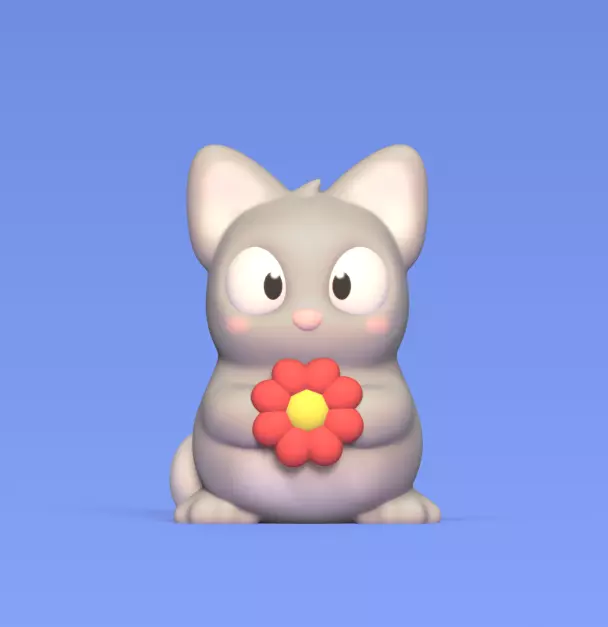 Cat Flower 3D print model_0
