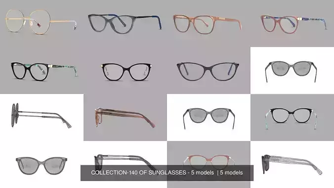 COLLECTION-140 OF SUNGLASSES - 5 models 