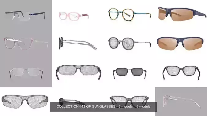 COLLECTION-143 OF SUNGLASSES - 5 models  