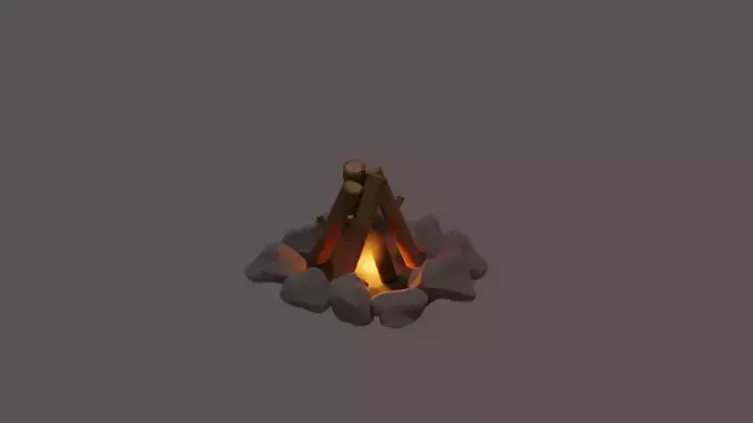 Low Poly Firepit campfire