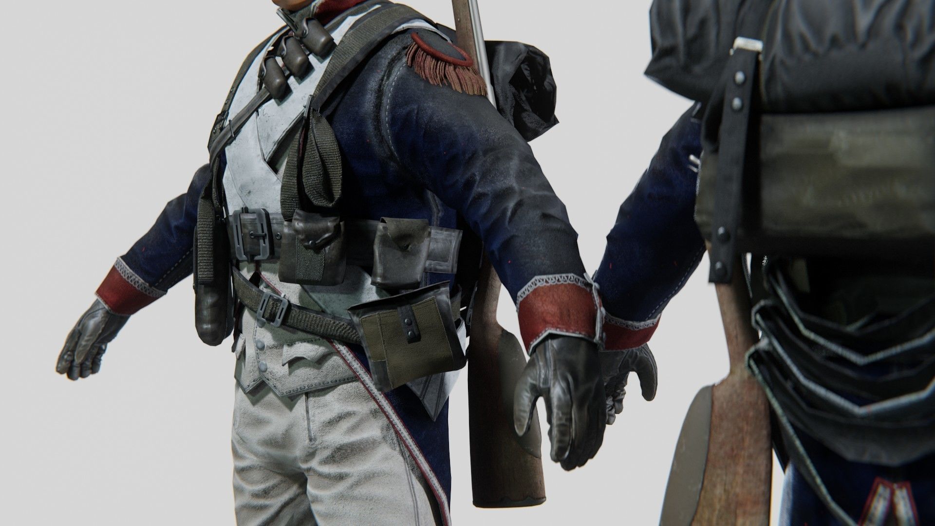 Soldier Napoleon Infantry Rigged Low-poly 3D model_7