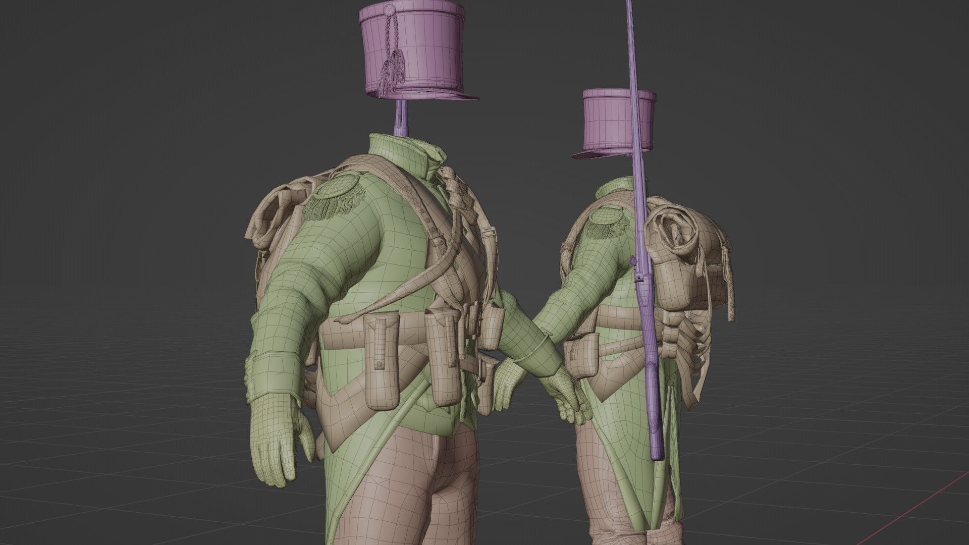 Soldier Napoleon Infantry Rigged Low-poly 3D model_22