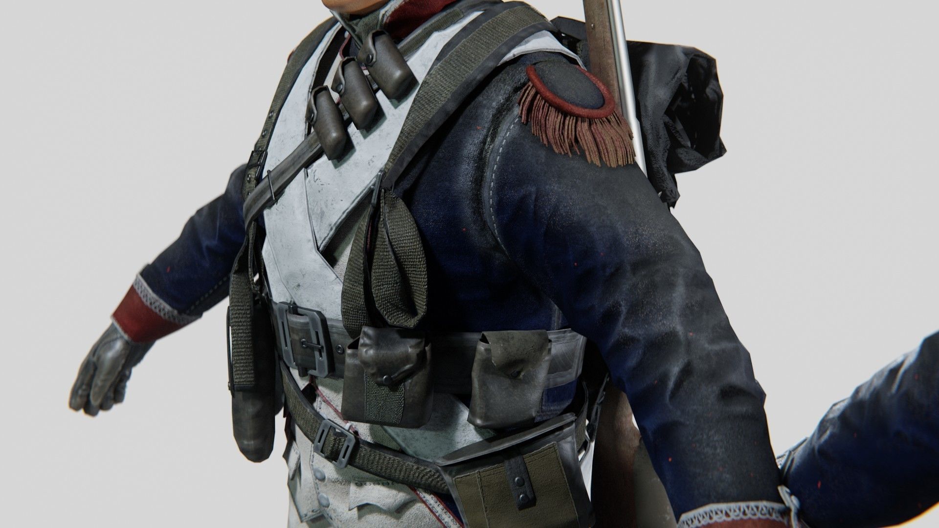 Soldier Napoleon Infantry Rigged Low-poly 3D model_14