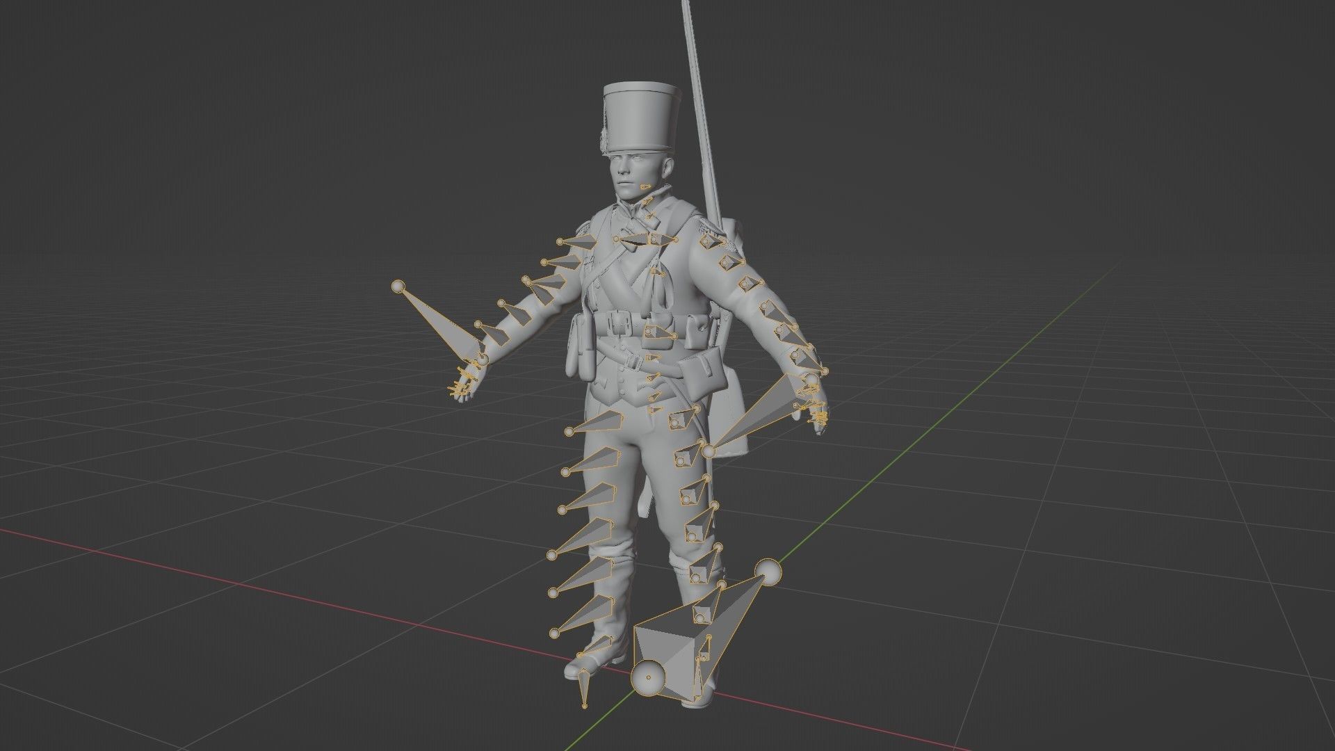 Soldier Napoleon Infantry Rigged Low-poly 3D model_19