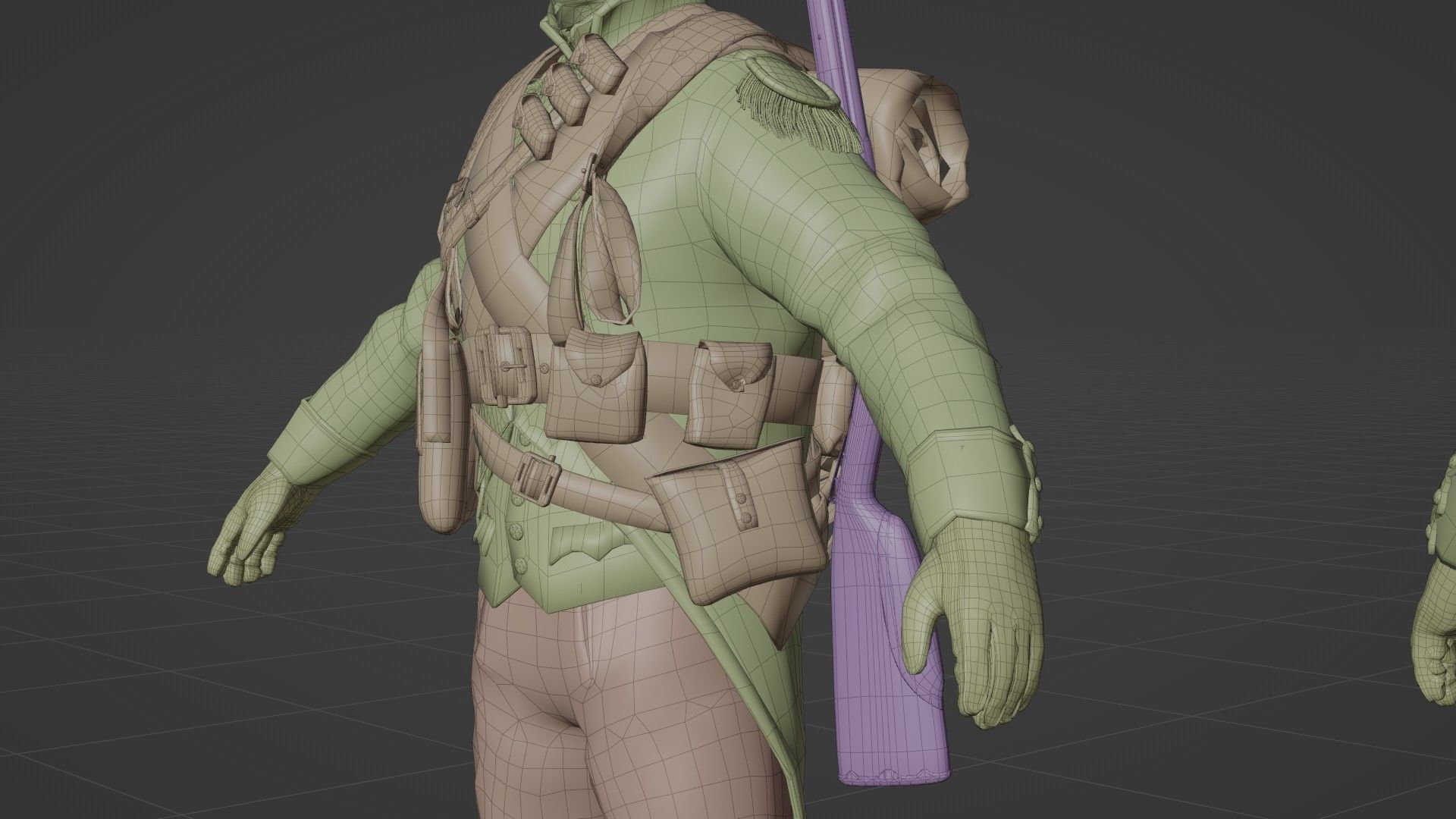 Soldier Napoleon Infantry Rigged Low-poly 3D model_23