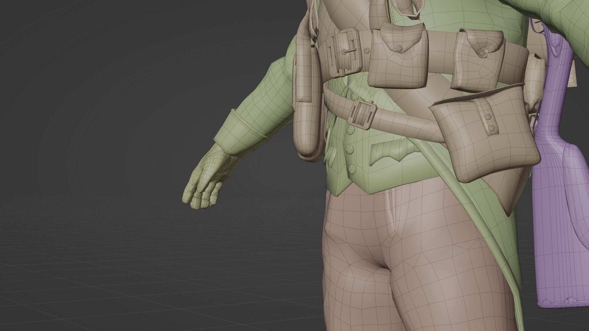 Soldier Napoleon Infantry Rigged Low-poly 3D model_29