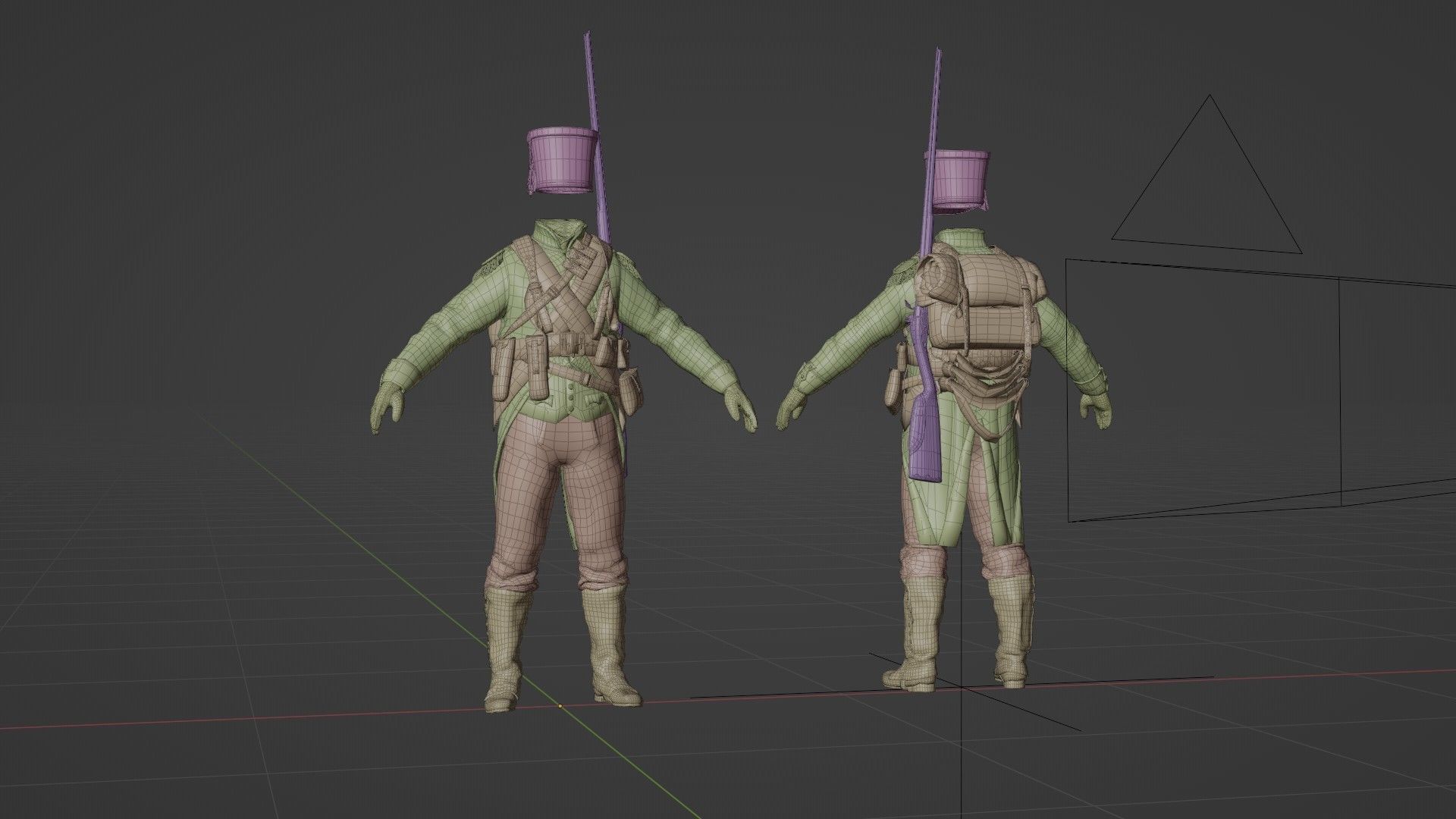Soldier Napoleon Infantry Rigged Low-poly 3D model_20