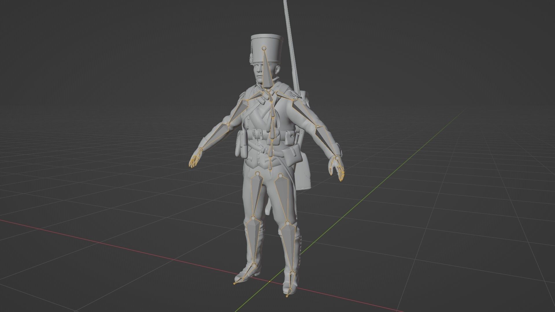 Soldier Napoleon Infantry Rigged Low-poly 3D model_16
