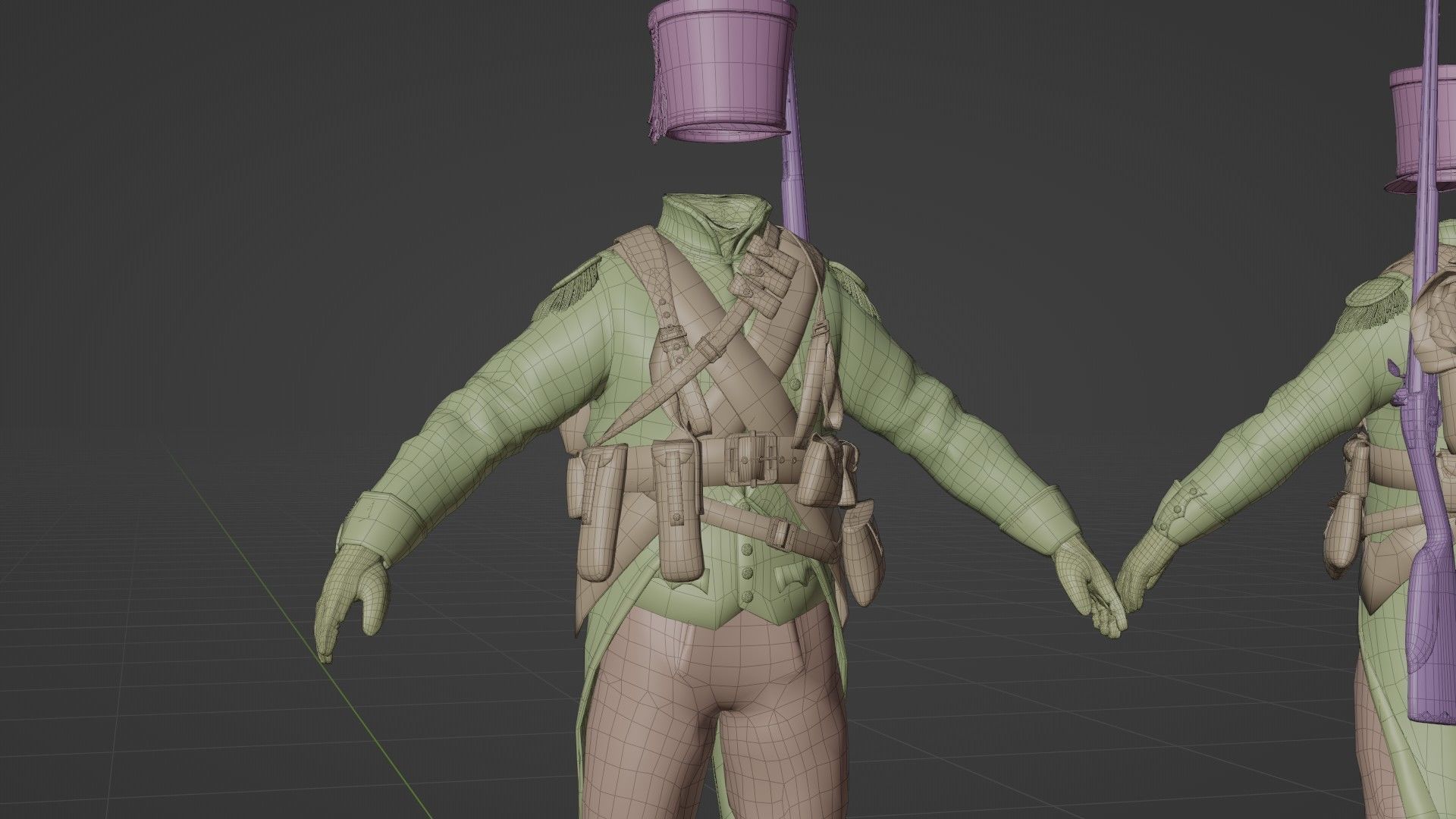 Soldier Napoleon Infantry Rigged Low-poly 3D model_21
