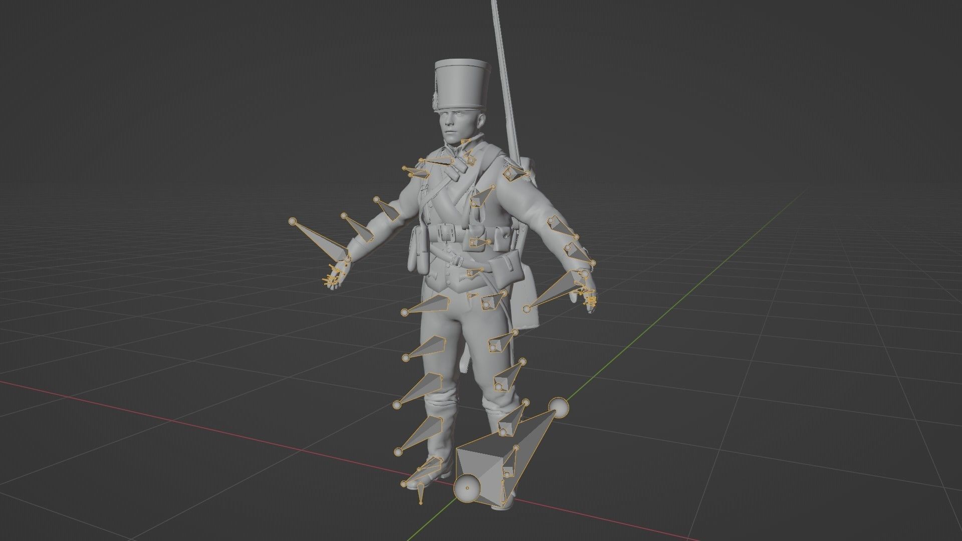 Soldier Napoleon Infantry Rigged Low-poly 3D model_18