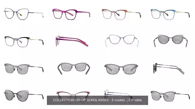 COLLECTION-150 OF SUNGLASSES - 5 models  