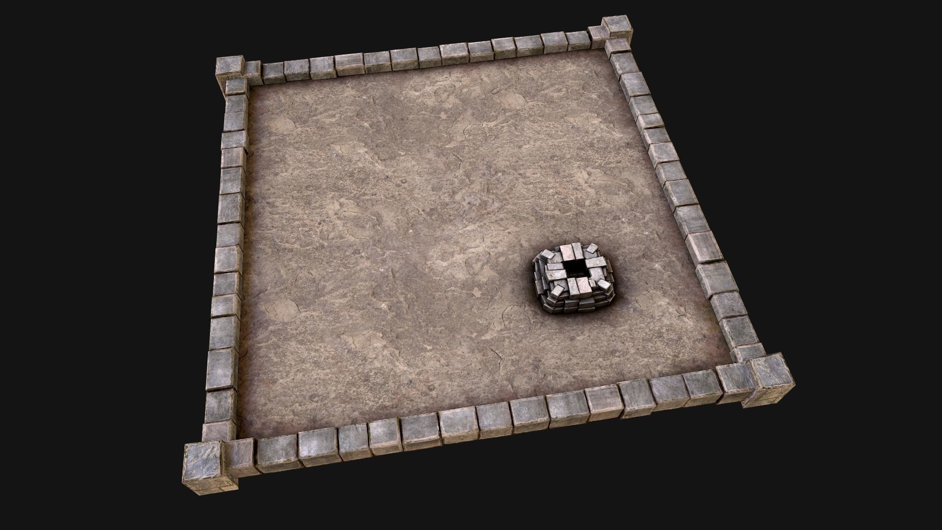 Medieval Chimney Prison Roof Castle Floor Low-poly 3D model_17