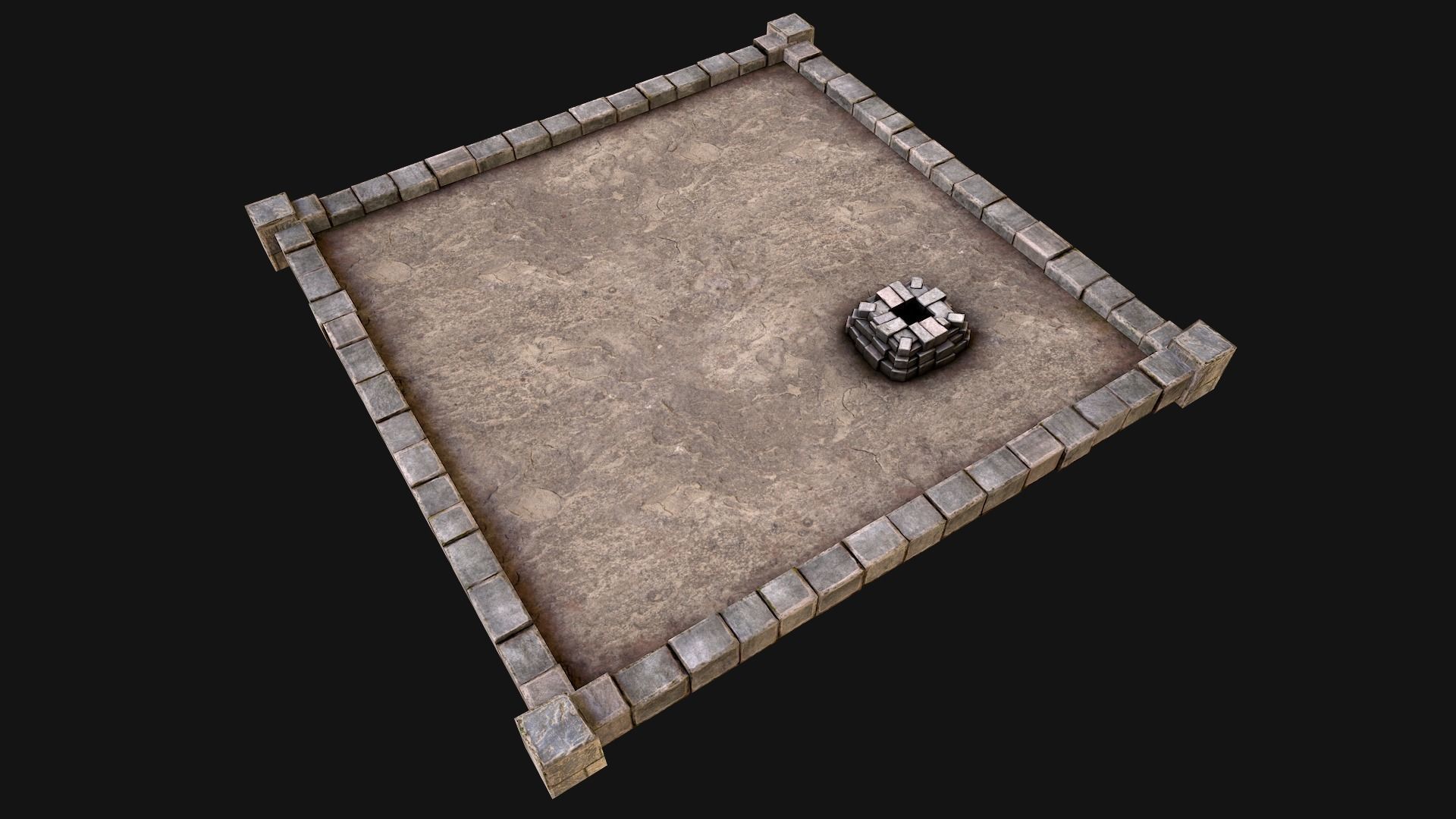 Medieval Chimney Prison Roof Castle Floor Low-poly 3D model_16