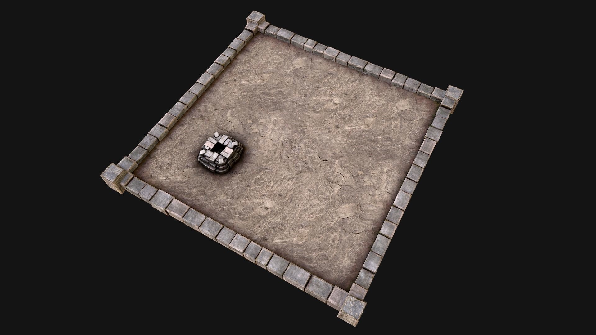 Medieval Chimney Prison Roof Castle Floor Low-poly 3D model_2