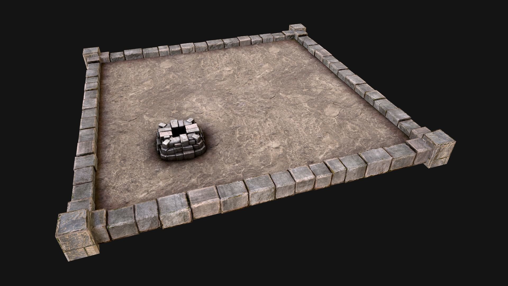 Medieval Chimney Prison Roof Castle Floor Low-poly 3D model_20