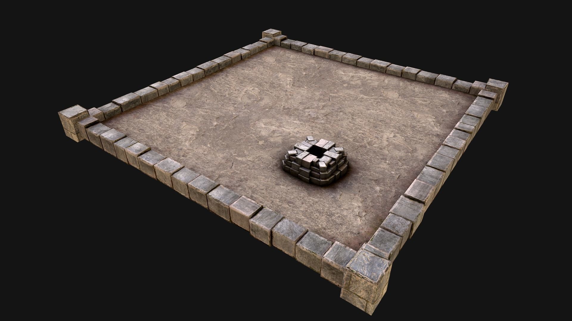 Medieval Chimney Prison Roof Castle Floor Low-poly 3D model_19