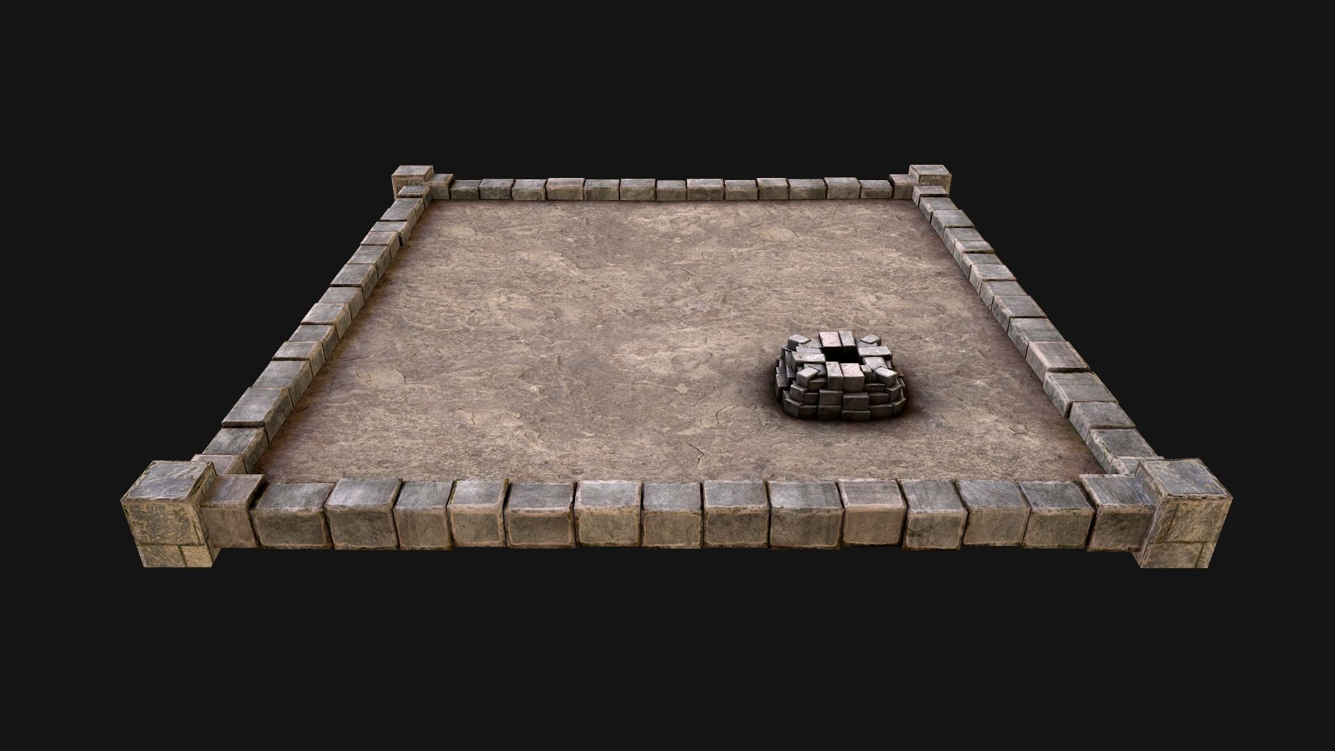 Medieval Chimney Prison Roof Castle Floor Low-poly 3D model_18