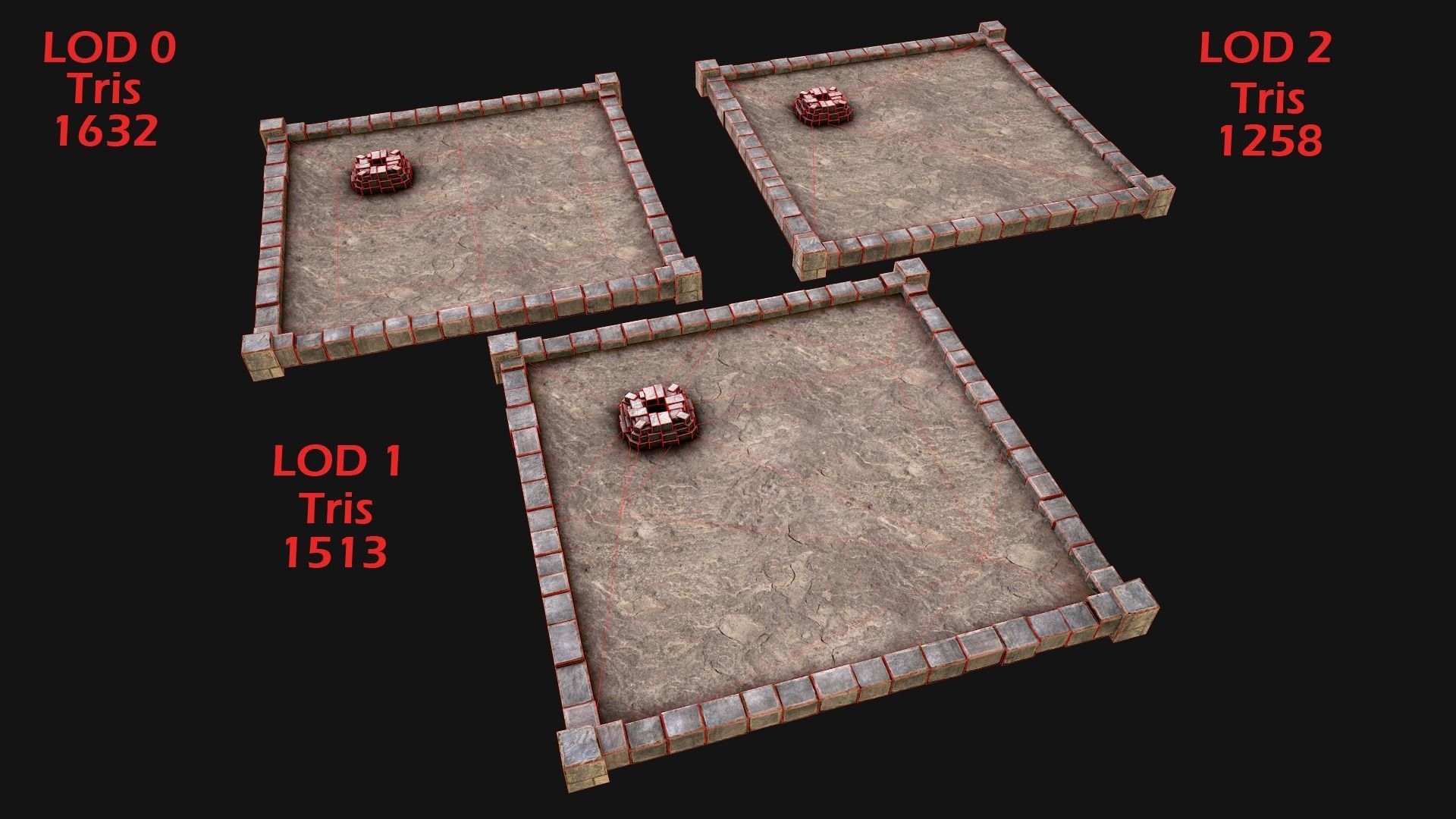 Medieval Chimney Prison Roof Castle Floor Low-poly 3D model_3