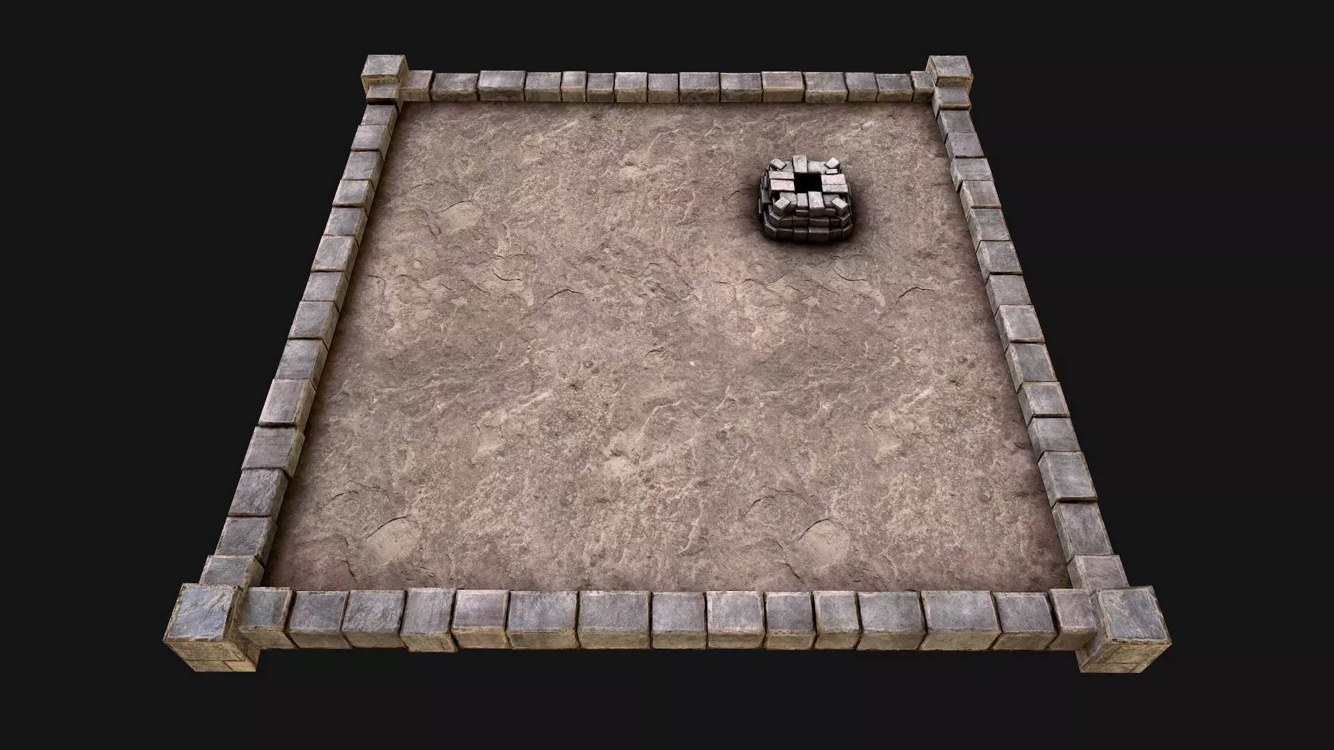 Medieval Chimney Prison Roof Castle Floor Low-poly 3D model_0