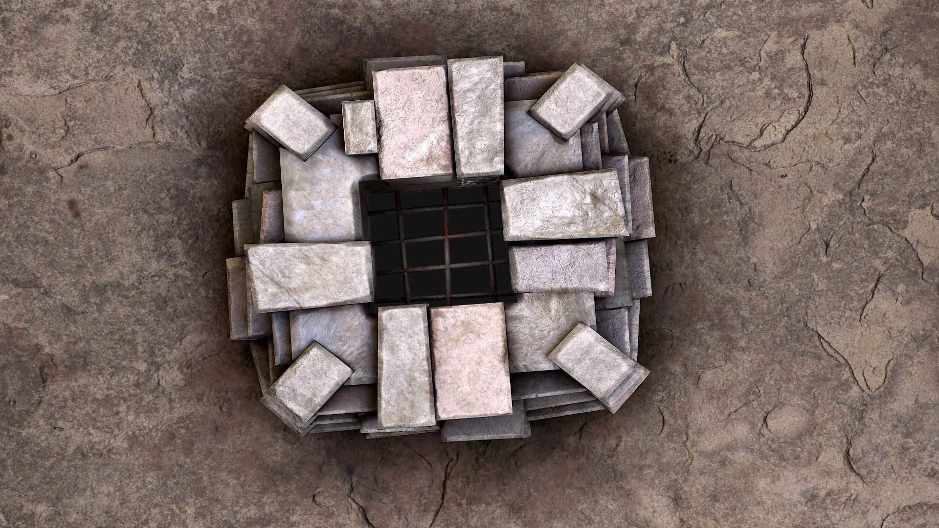 Medieval Chimney Prison Roof Castle Floor Low-poly 3D model_8