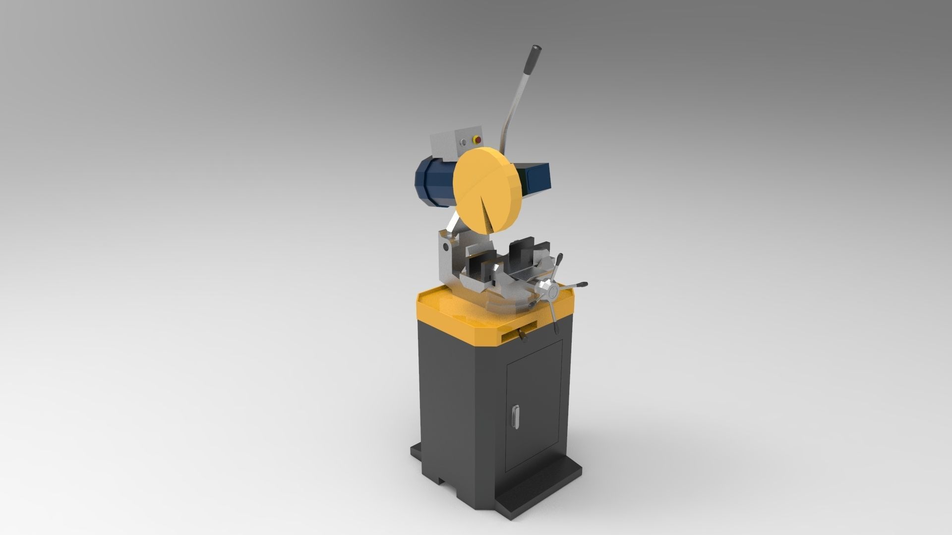 Circular saw machine Low-poly 3D model_1