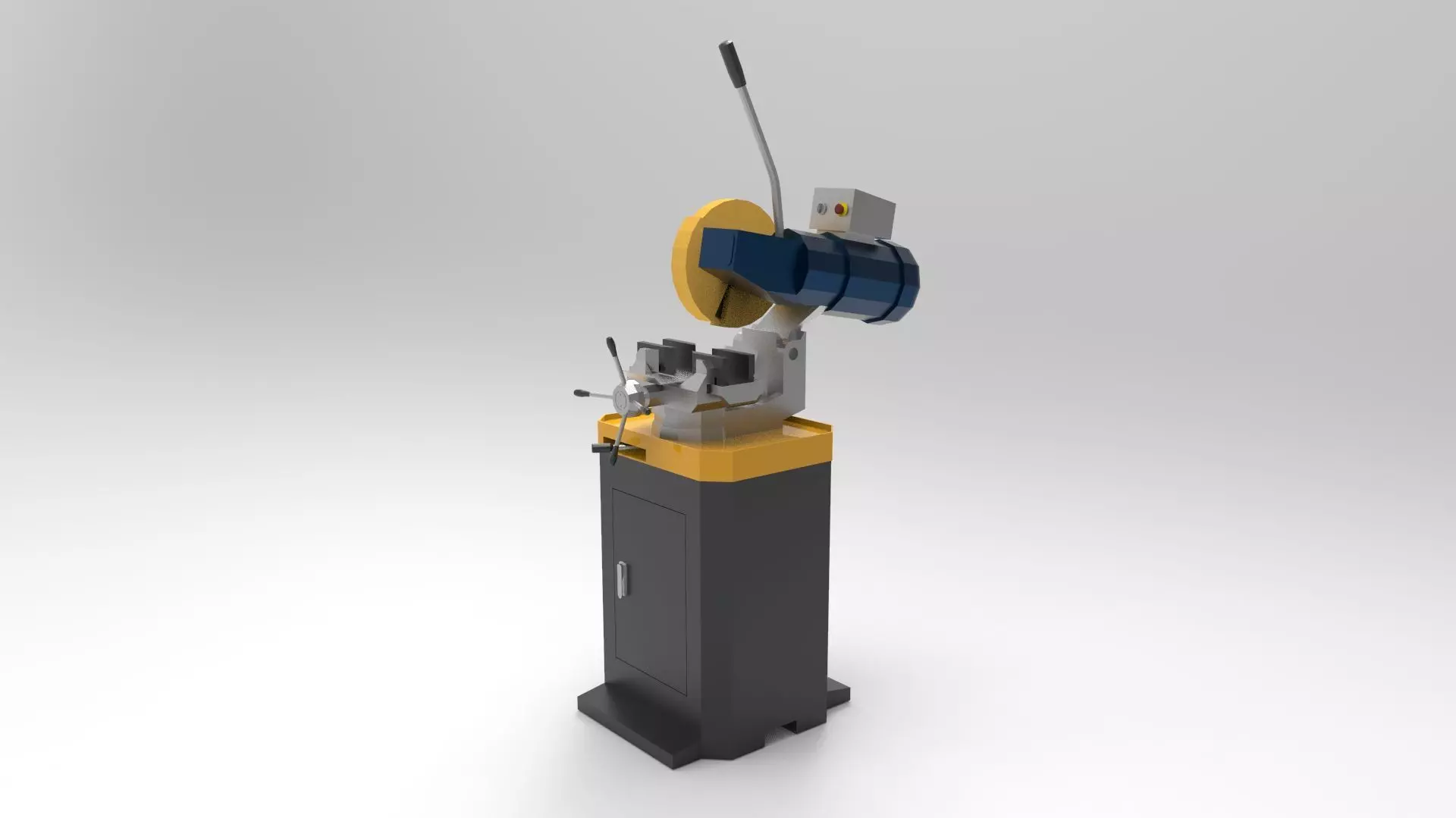 Circular saw machine Low-poly 3D model_0