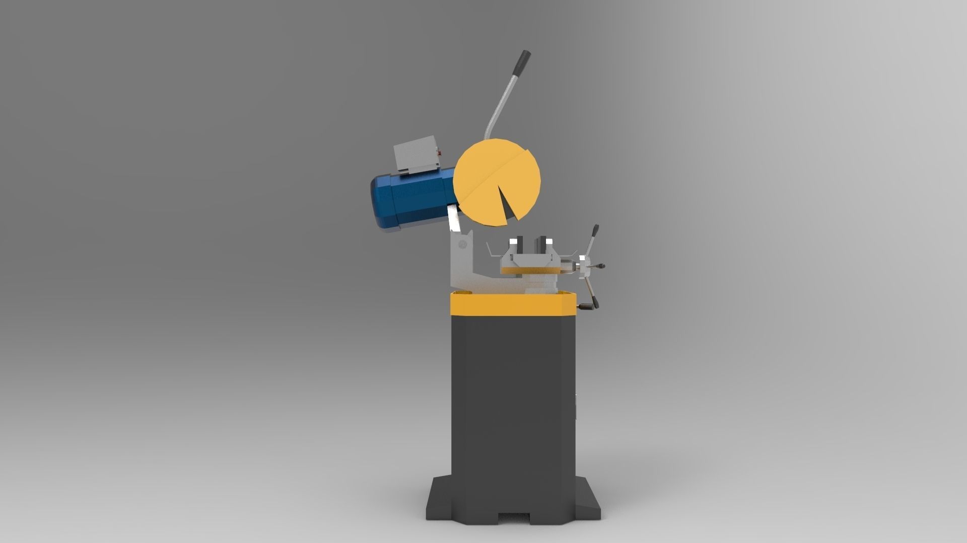Circular saw machine Low-poly 3D model_4