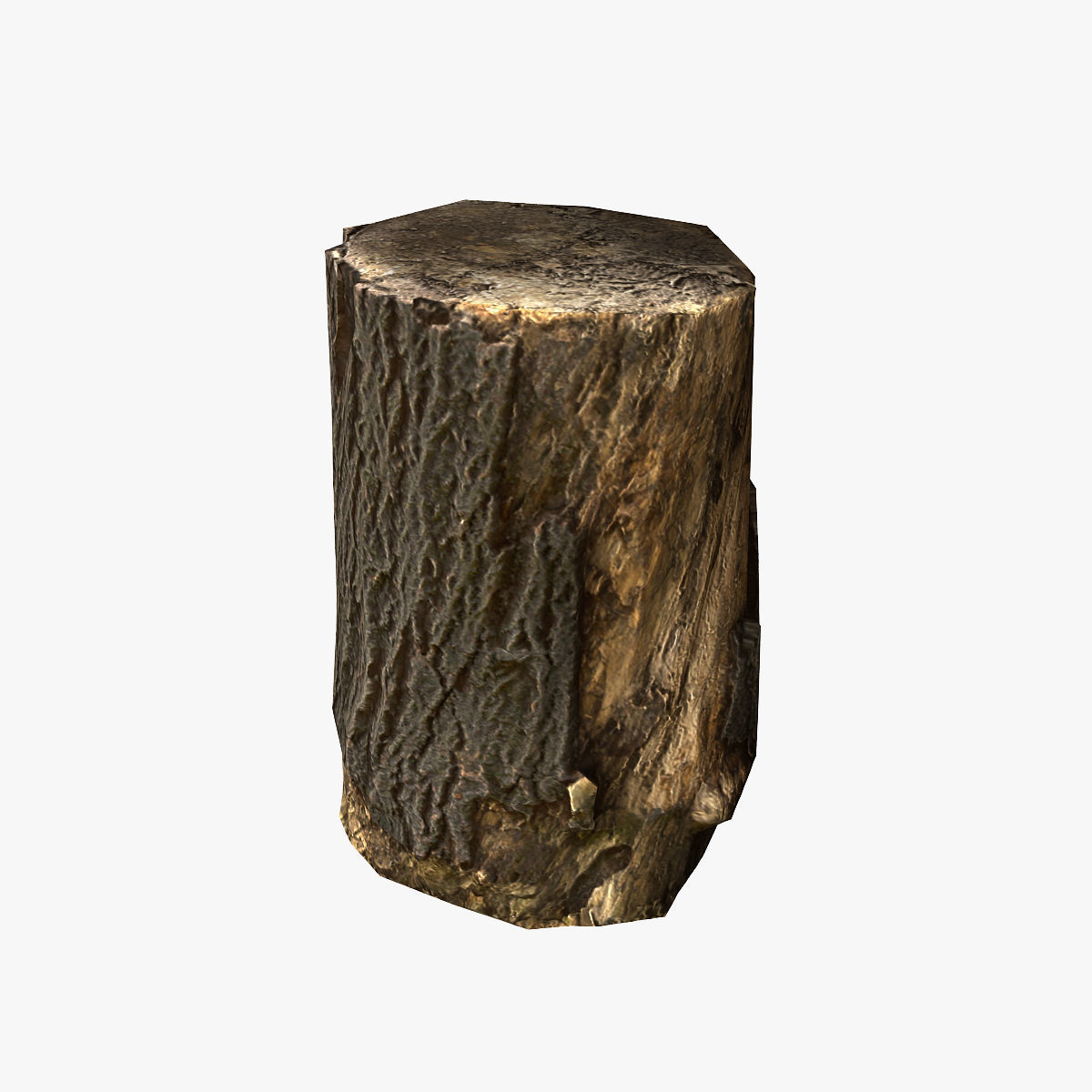 Wood Log Low-poly 3D model_1