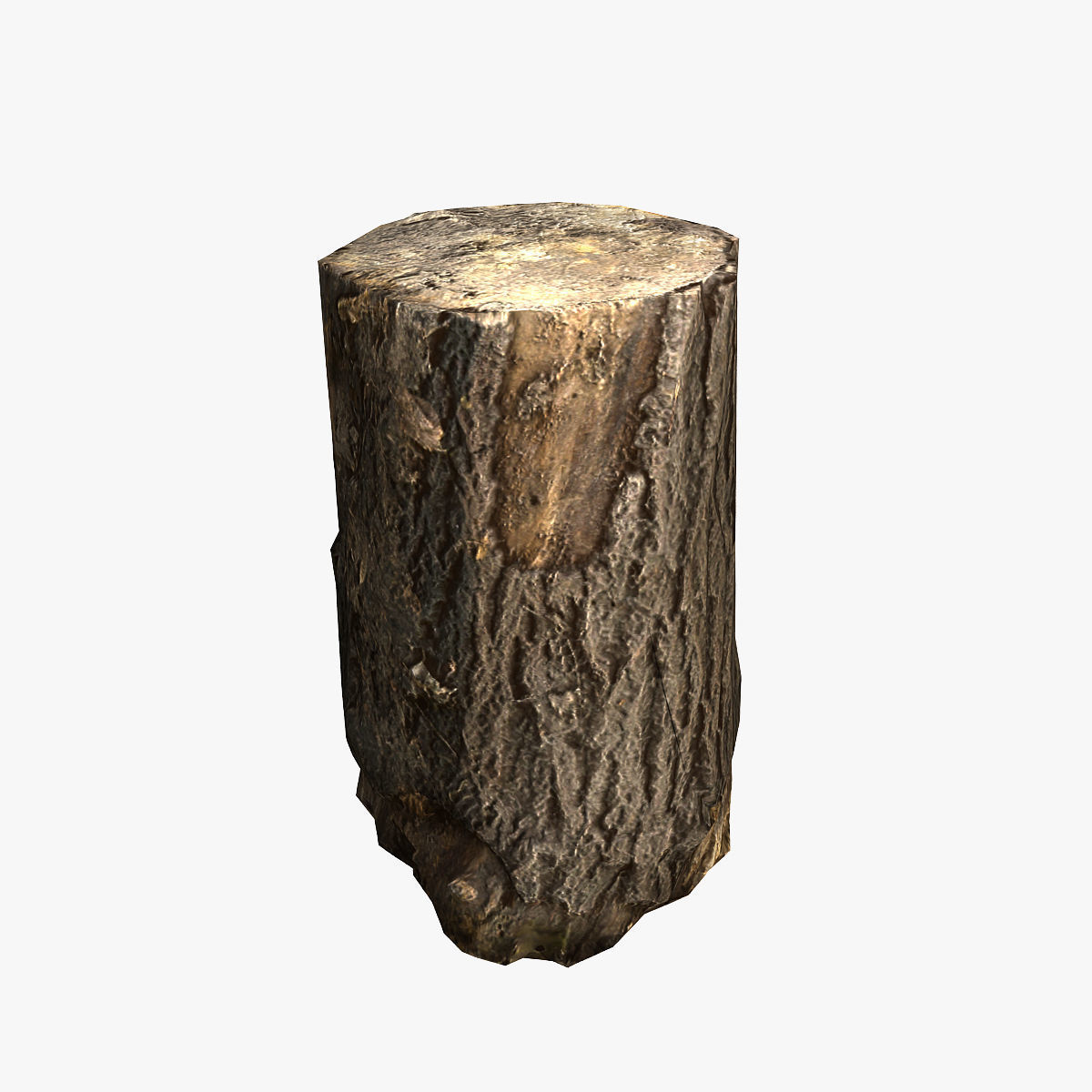 Wood Log Low-poly 3D model_3