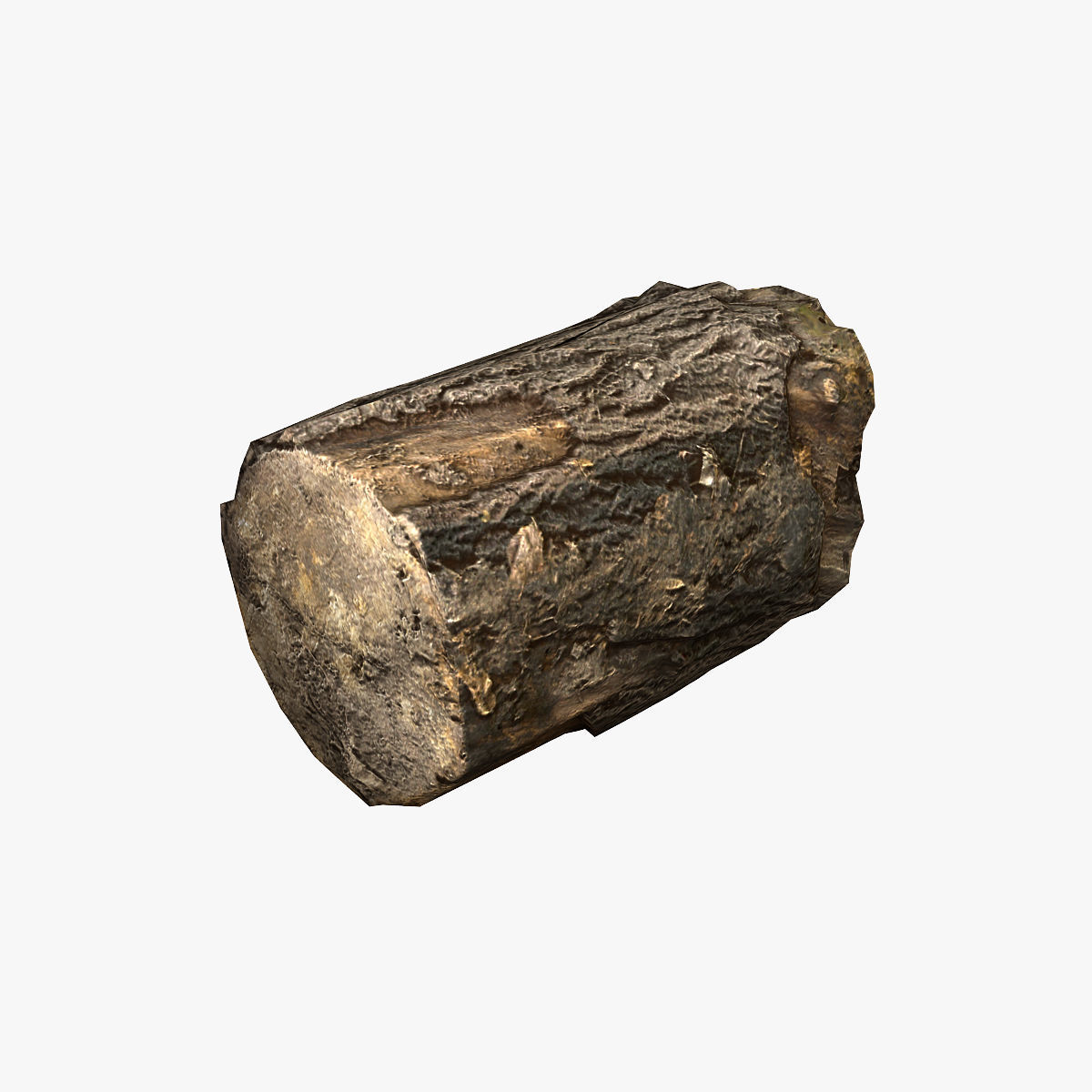 Wood Log Low-poly 3D model_5