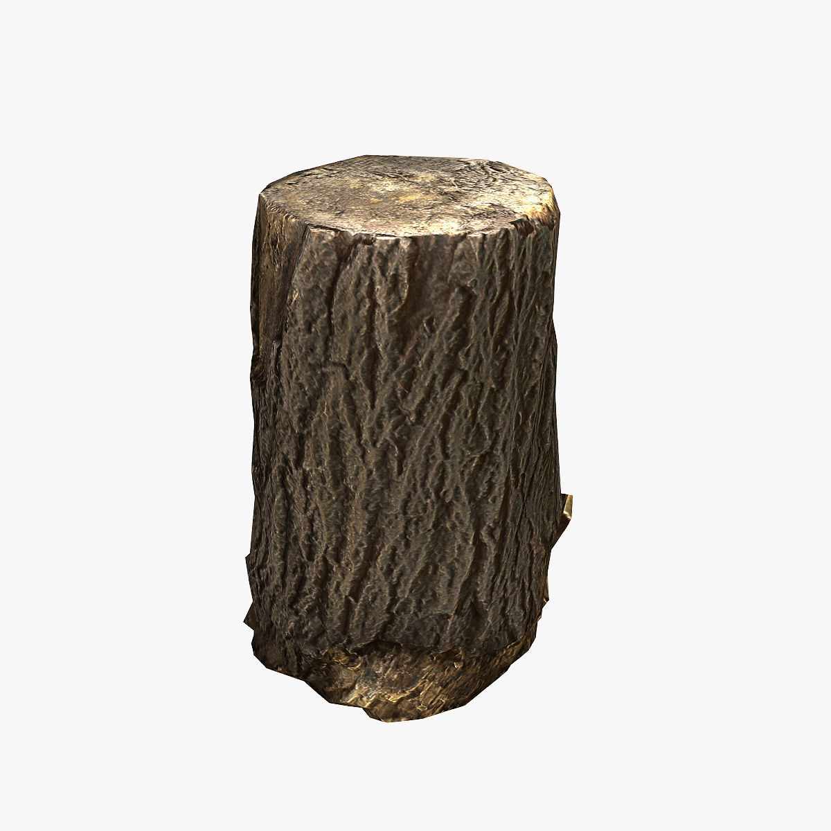 Wood Log Low-poly 3D model_2