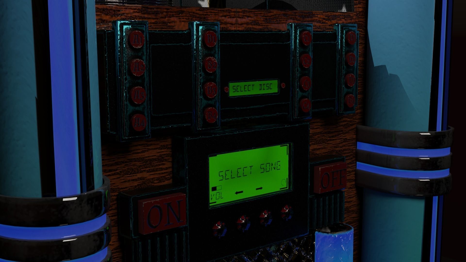 Neon Jukebox Low-poly 3D model_7