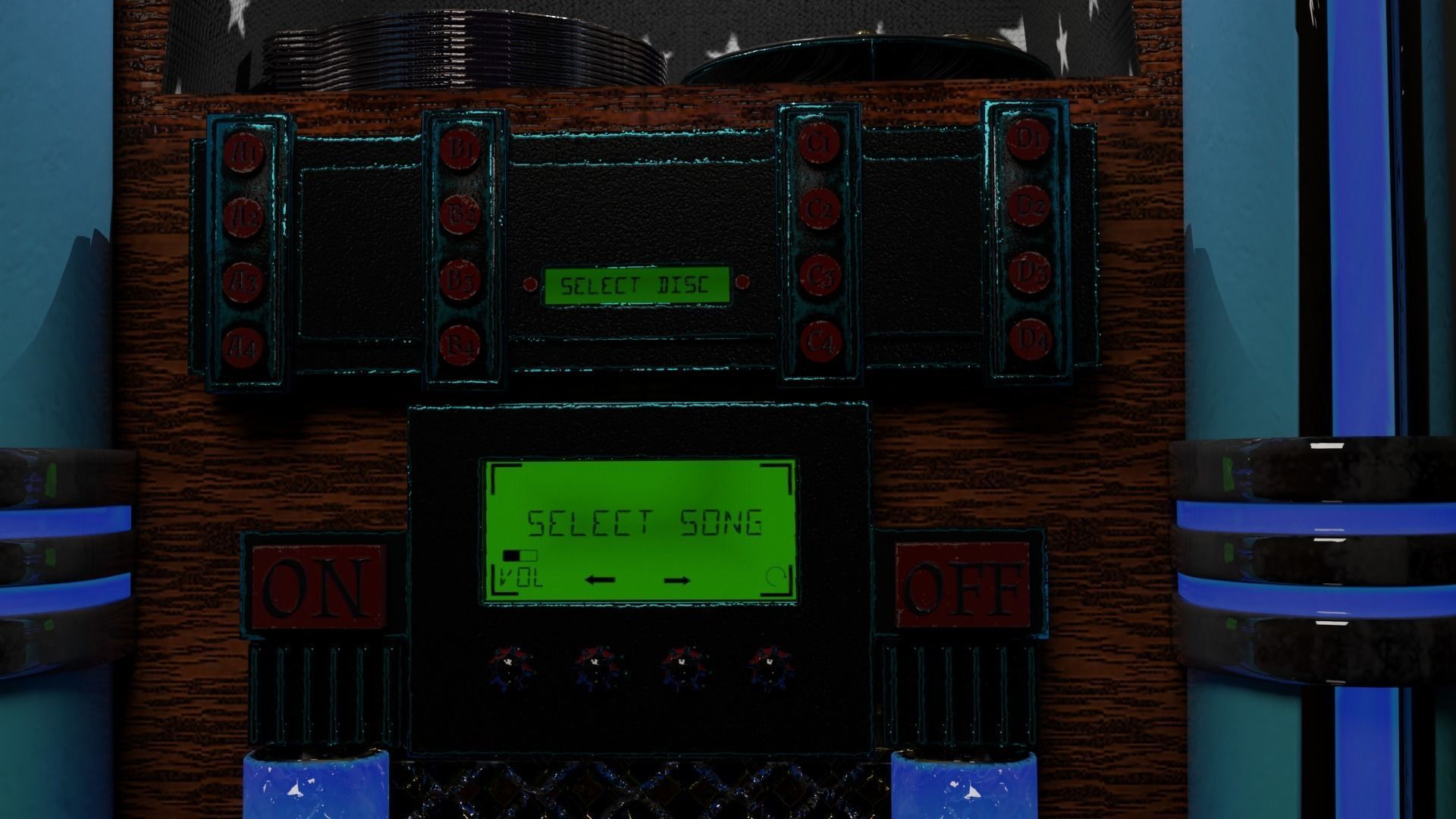 Neon Jukebox Low-poly 3D model_5