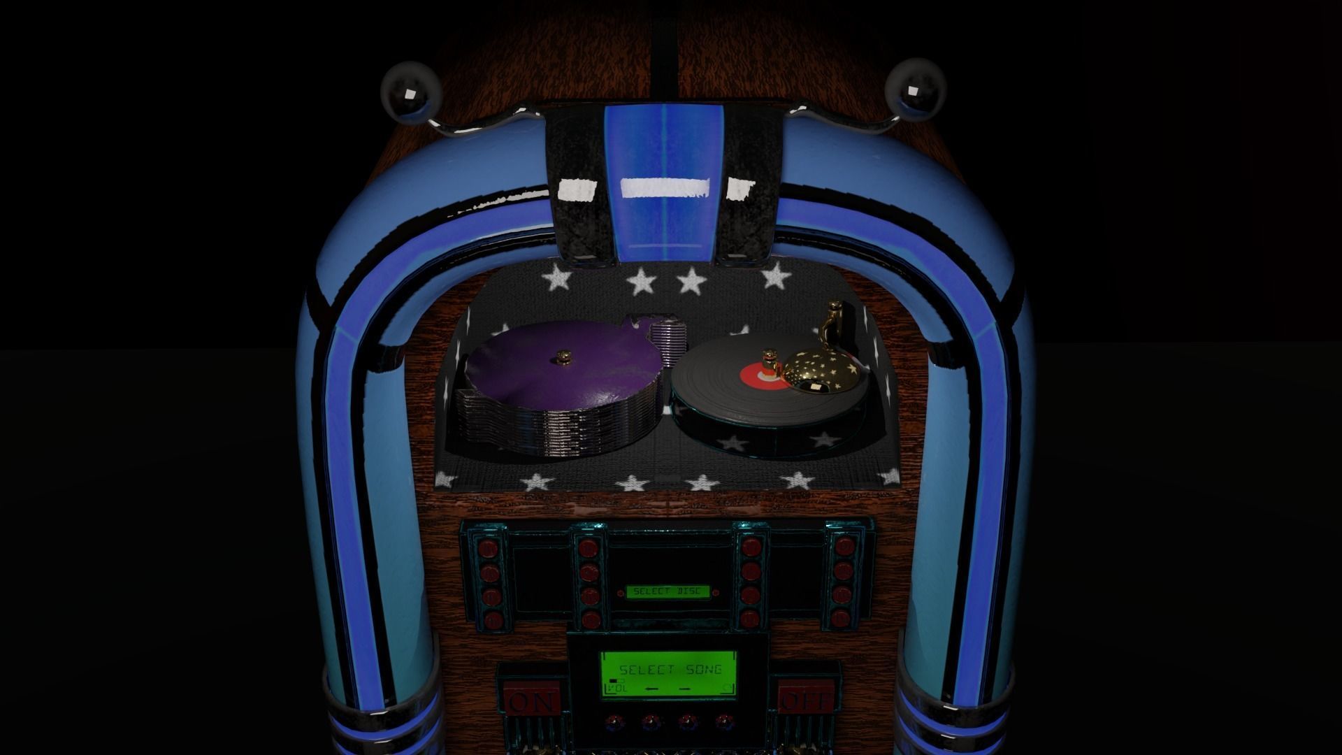 Neon Jukebox Low-poly 3D model_3
