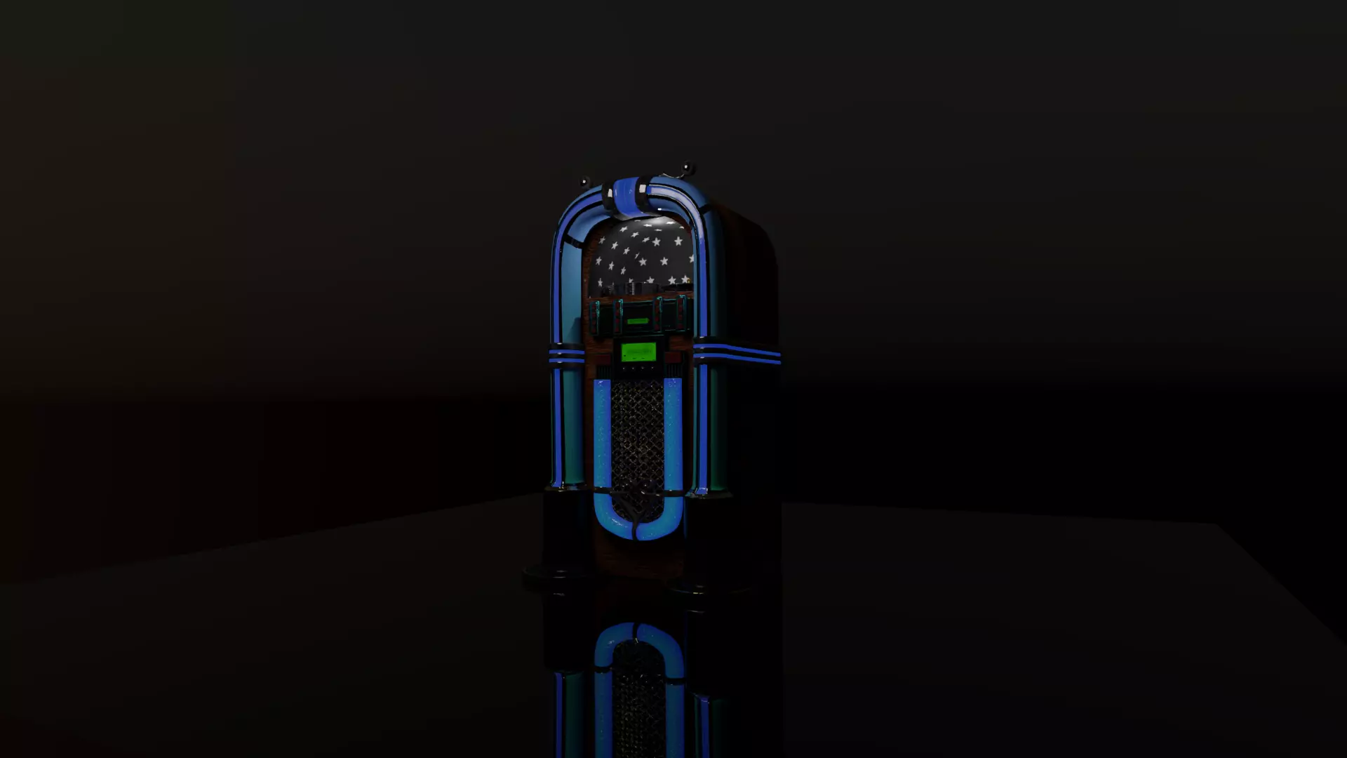 Neon Jukebox Low-poly 3D model_0