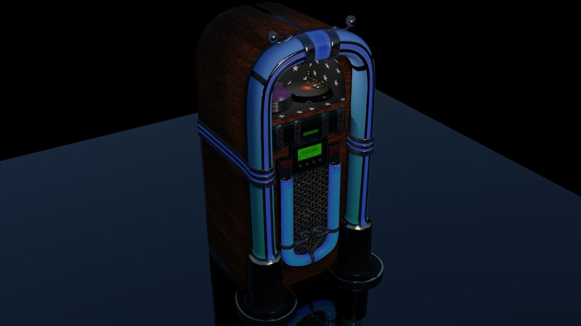 Neon Jukebox Low-poly 3D model_9