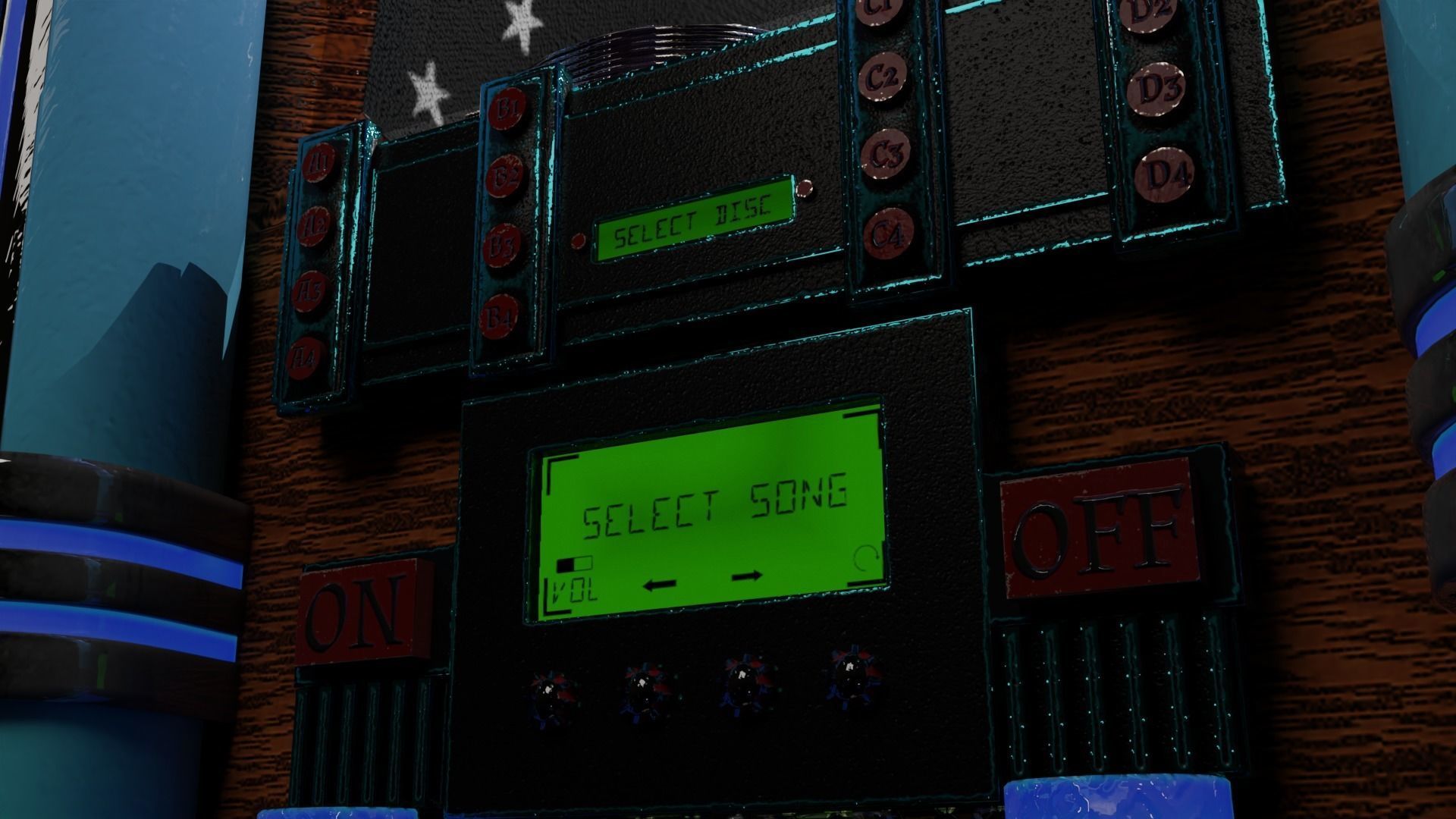 Neon Jukebox Low-poly 3D model_2