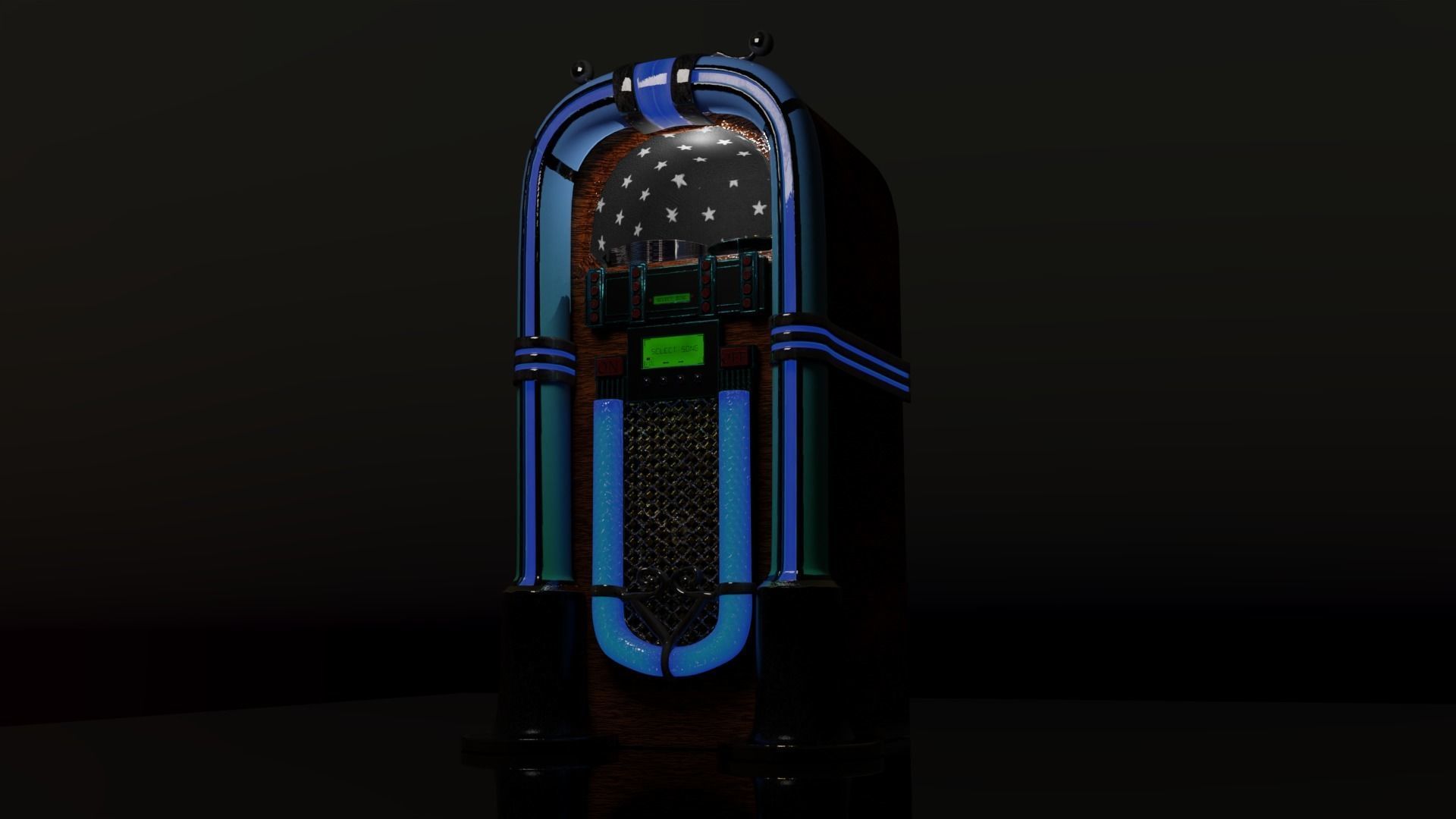 Neon Jukebox Low-poly 3D model_4