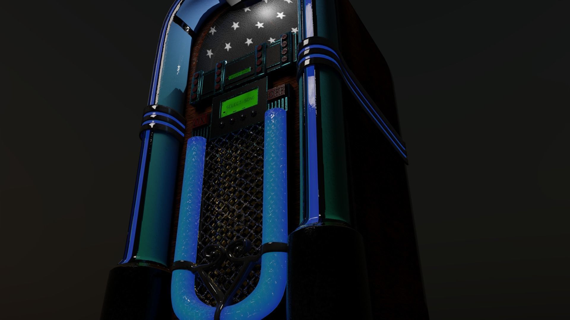 Neon Jukebox Low-poly 3D model_6