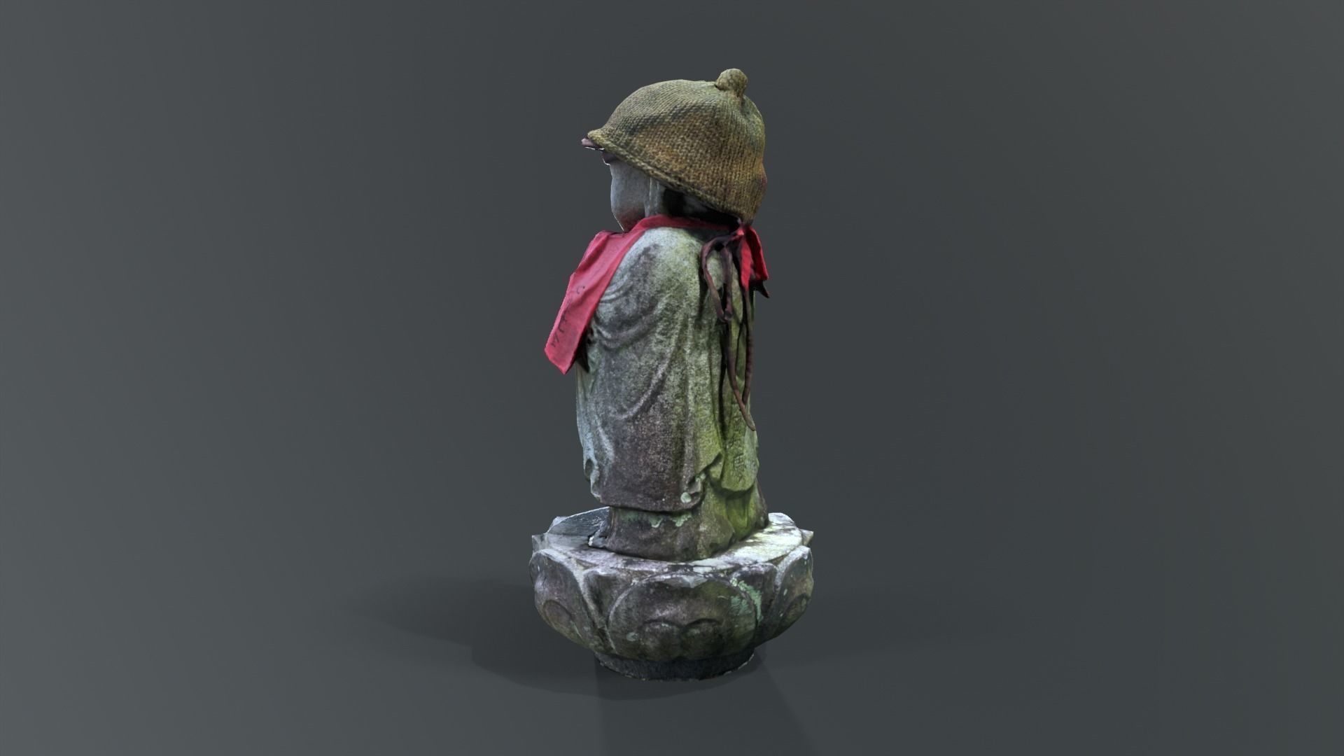 Japanese Jizo Statue Low-poly 3D model_4