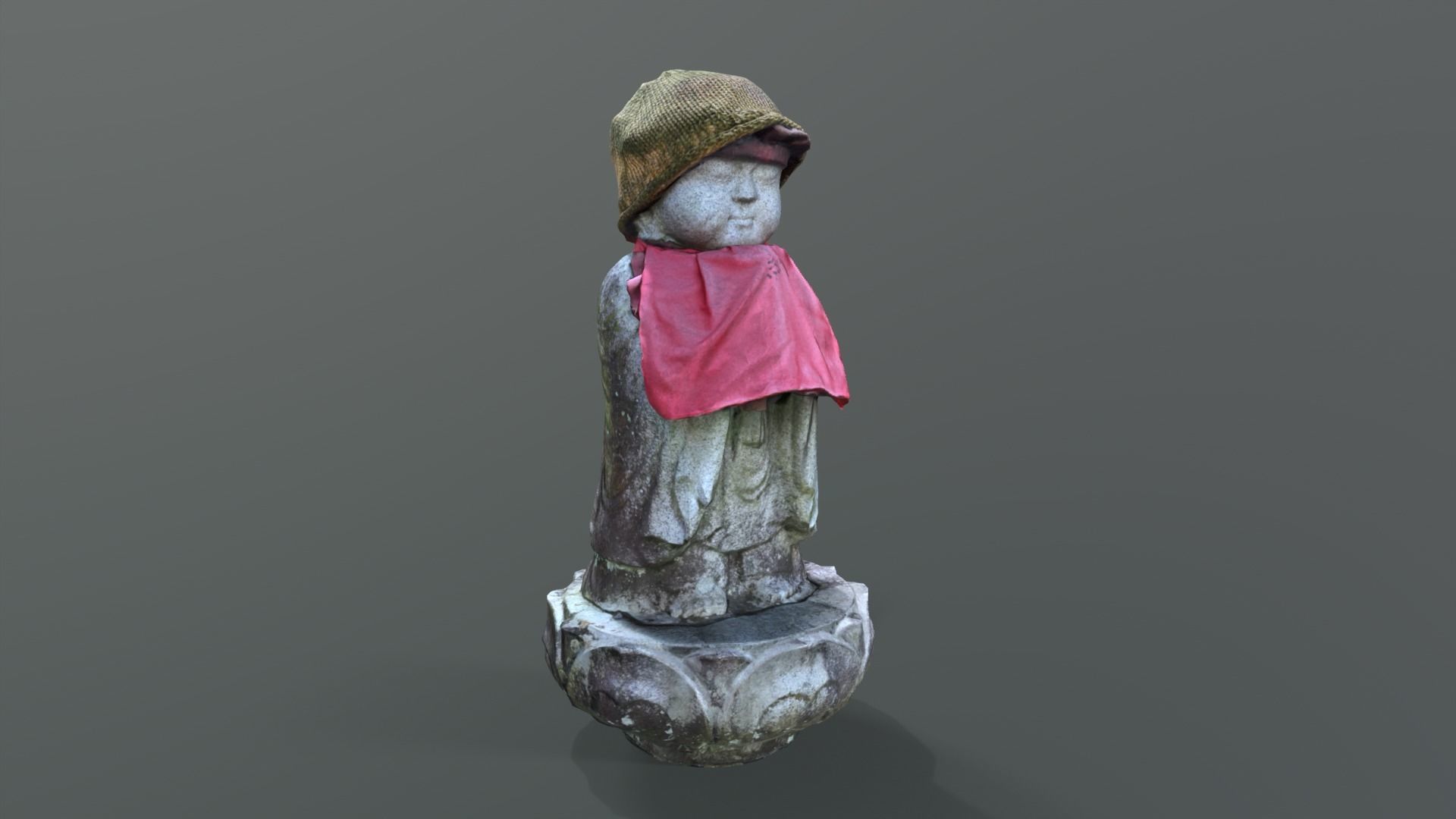 Japanese Jizo Statue Low-poly 3D model_2