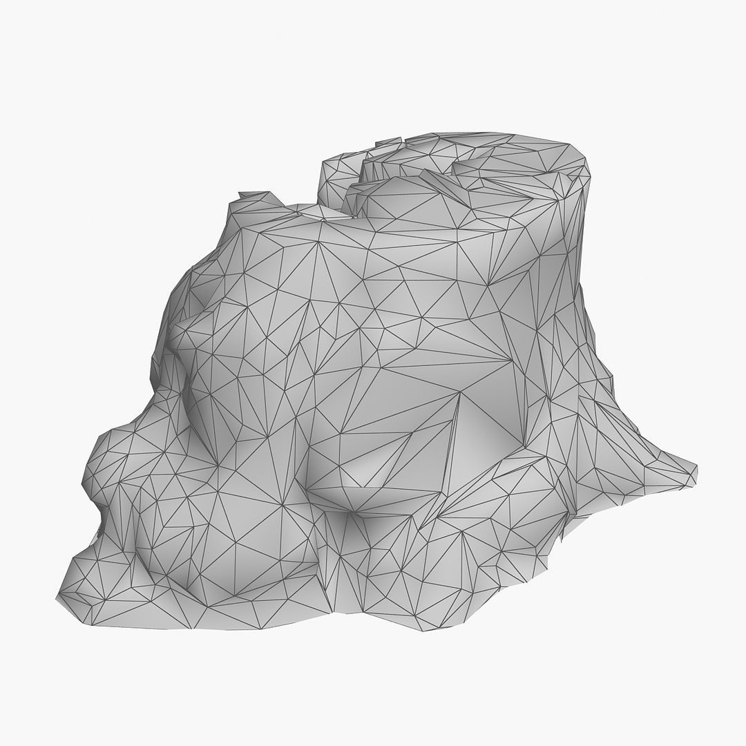 Tree Stump Low-poly 3D model_9