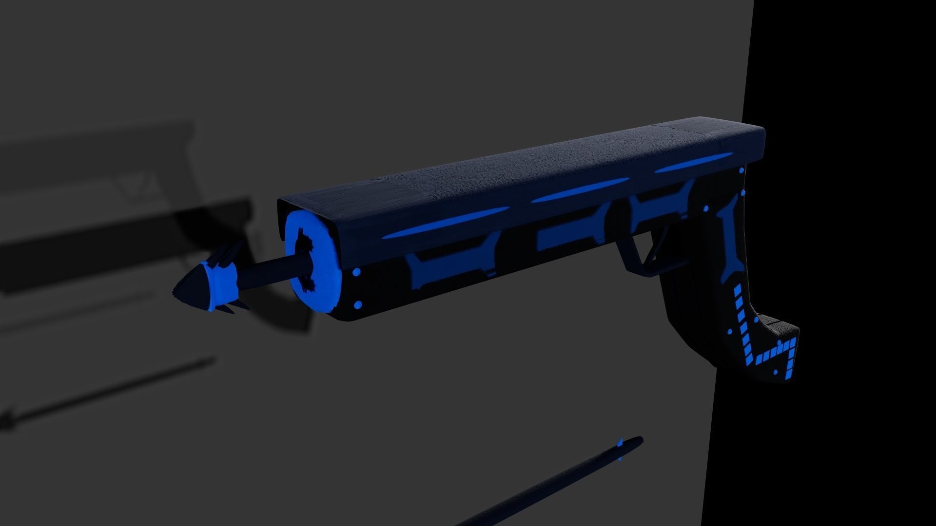Harpoon Pistol Made in Maya Low-poly 3D model_1
