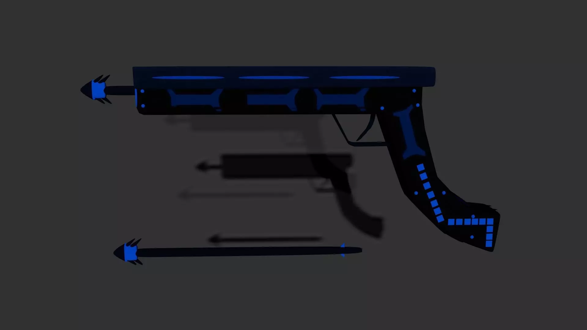 Harpoon Pistol Made in Maya Low-poly 3D model_0