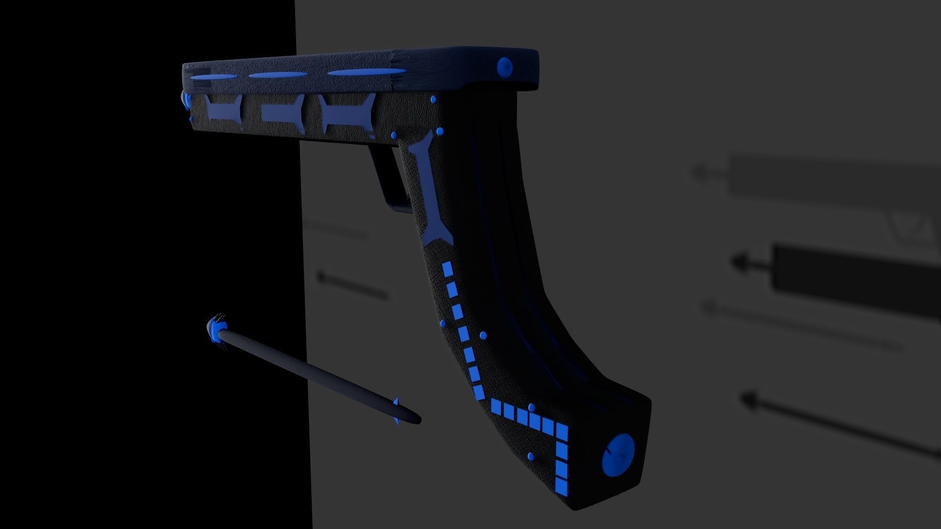 Harpoon Pistol Made in Maya Low-poly 3D model_2