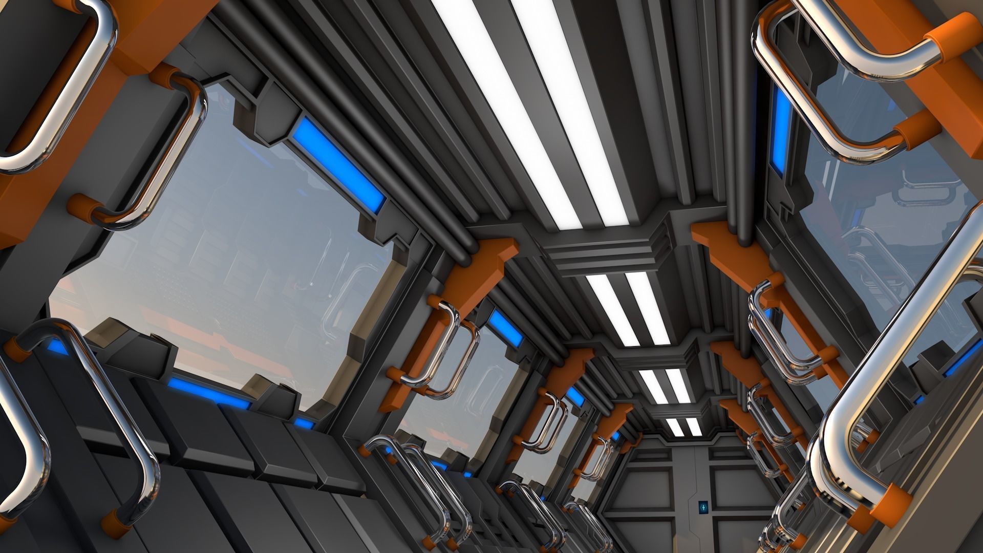 Sci Fi Corridor 3D model_3