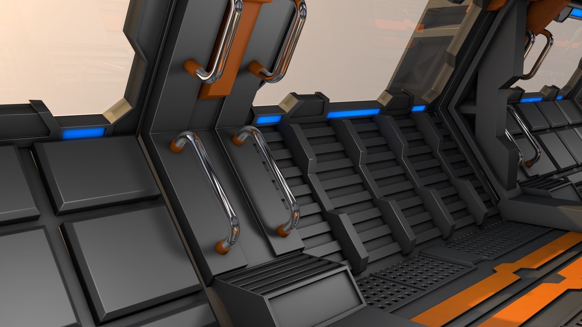 Sci Fi Corridor 3D model_7