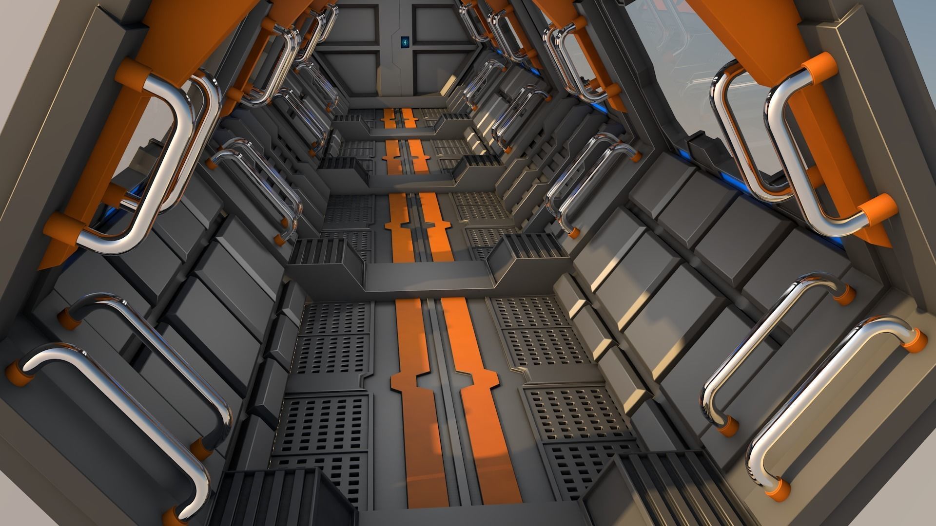 Sci Fi Corridor 3D model_2