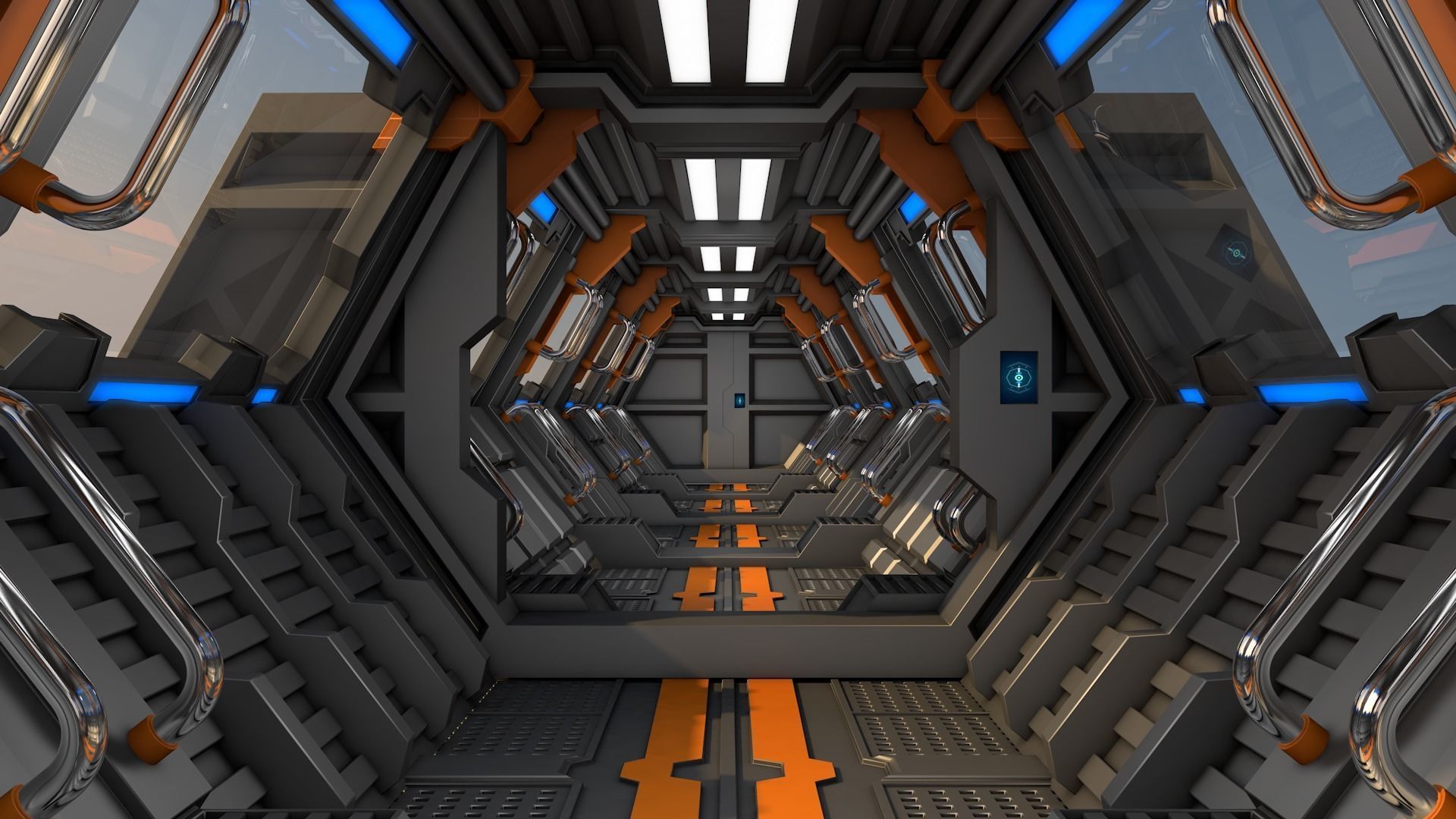 Sci Fi Corridor 3D model_5